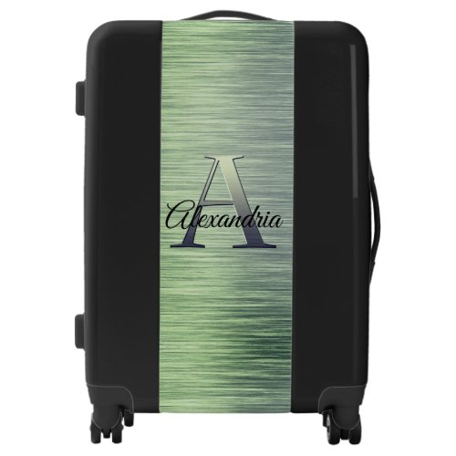 Shimmery Green Monogram Luggage