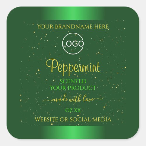 Shimmery Green Product Label Soft Glitter Add Logo
