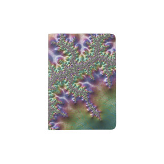 Shimmery Iridescent Pearl Mountain Terrain Fractal Passport Holder