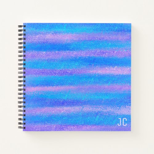 Shimmery Iridescent Stripes Turquoise Pink Notebook