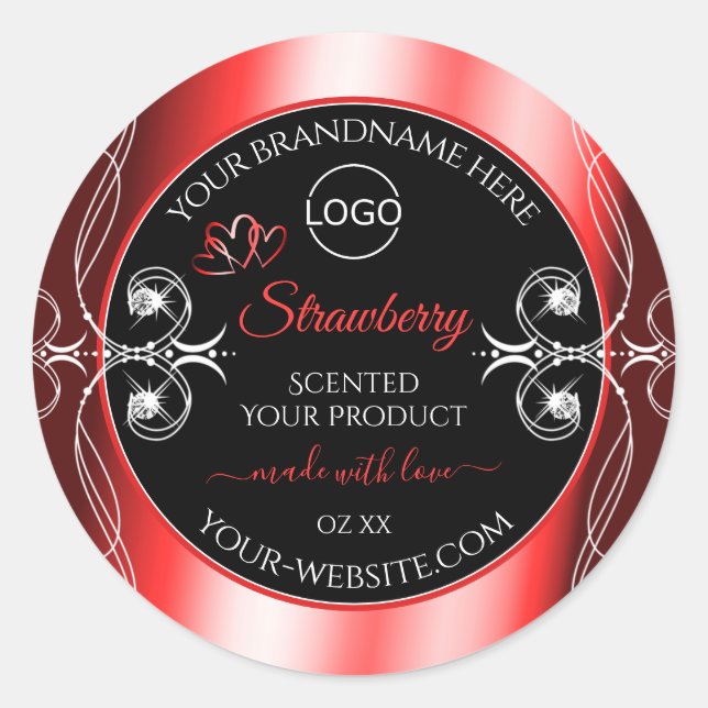 Shimmery Jewels Ruby Red Black Product Labels Logo (Front)
