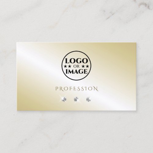 Shimmery Light Golden Sparkling Diamonds with Logo Business Card