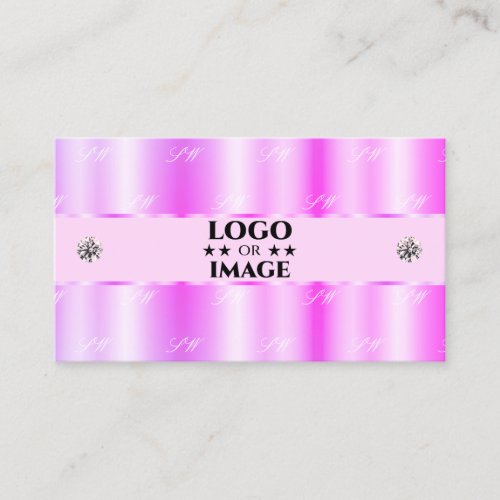 Shimmery Light Pink Sparkling Diamonds with Logo Business Card