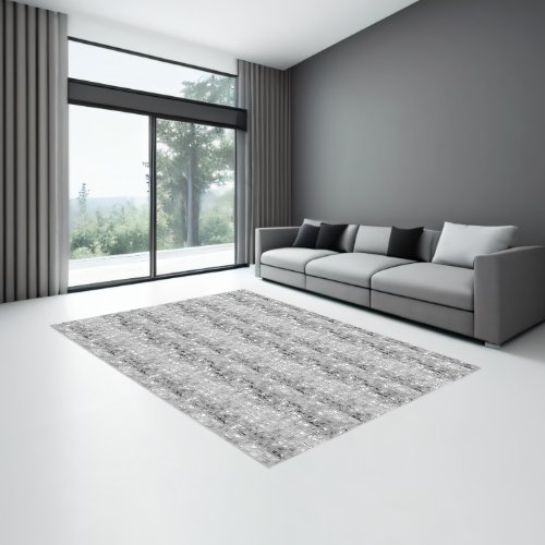 Shimmery Ombre Silver Grey Tiles Rug