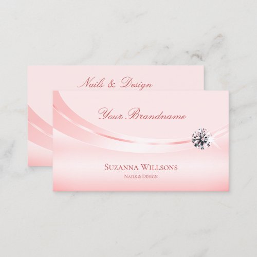 Shimmery Pastel Pink with Sparkle Diamond Stylish Business Card