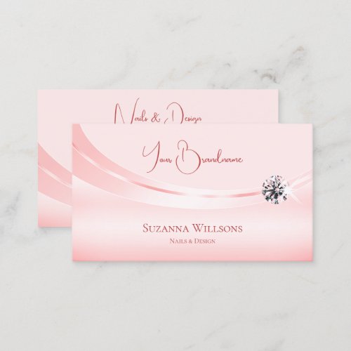 Shimmery Pastel Pink with Sparkled Diamond Stylish Business Card