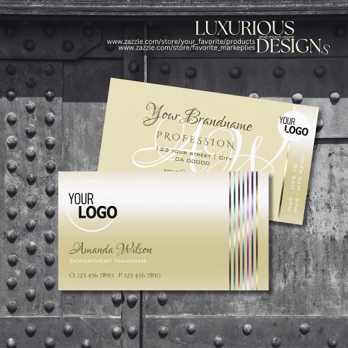 Shimmery Pastel Silk Cream Colorful Decor add Logo Business Card