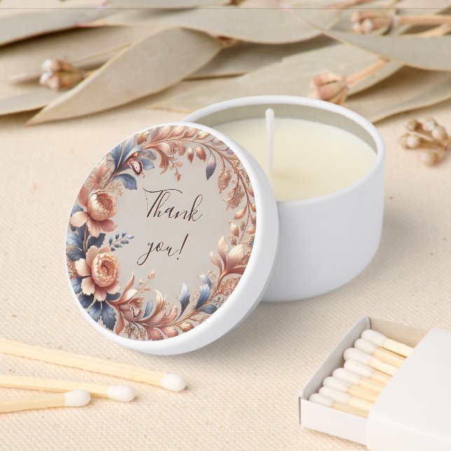 Shimmery Peach and Blue Pastel Customizable  Mini Candle Favors (Insitu)