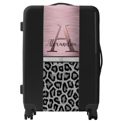 Shimmery Pink Blush Monogram Luggage