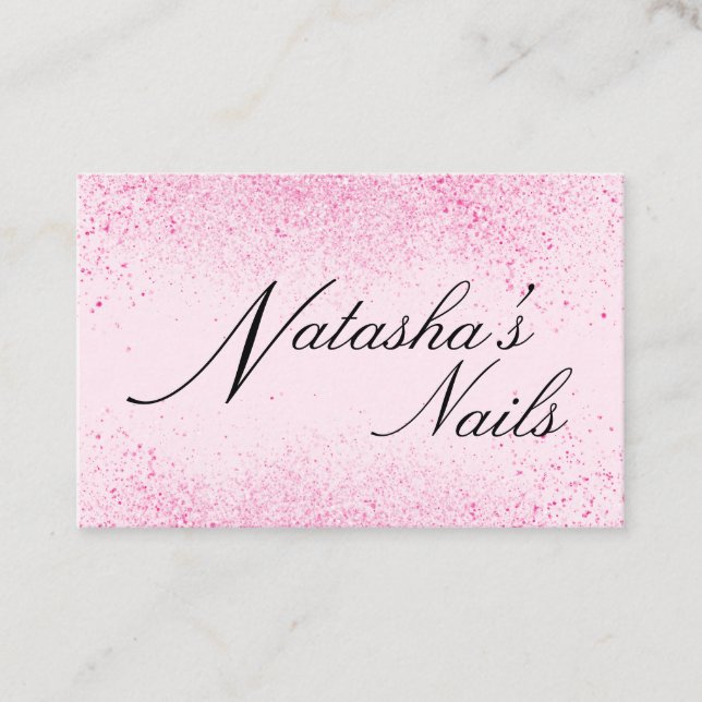 Shimmery Pink Glitter Dust Business Card (Front)