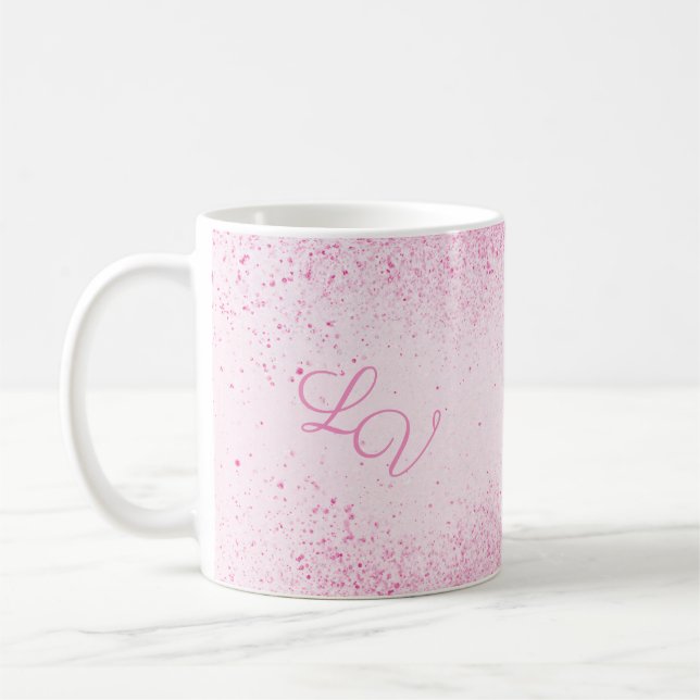 Shimmery Pink Glitter Dust Coffee Mug (Left)