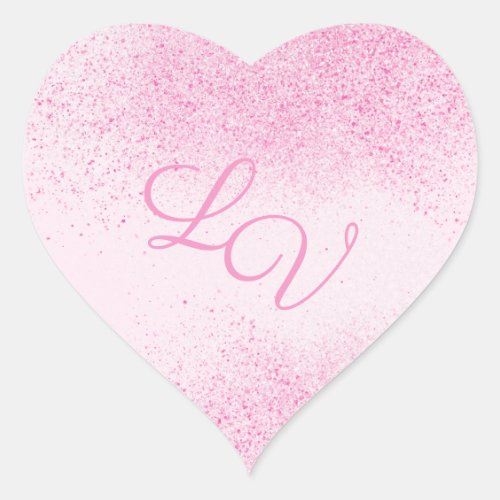 Shimmery Pink Glitter Dust Heart Sticker