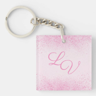 Shimmery Pink Glitter Dust Keychain