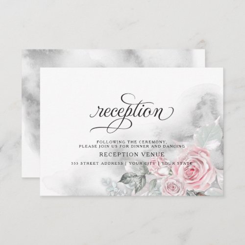 Shimmery Pink Roses  BarefootBride Invitation