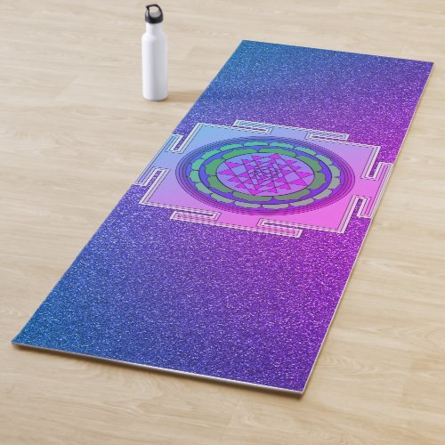 Shimmery Purple and Pink Yantra Yoga Mat