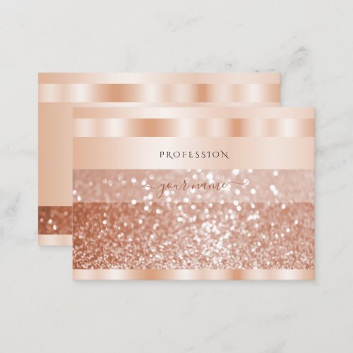 Shimmery Rose Gold Sparkle Glitter Elegant Luxury Business Card