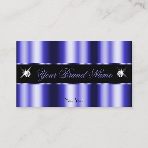 Shimmery Royal Blue Black Sparkle Jewels Stylish Business Card