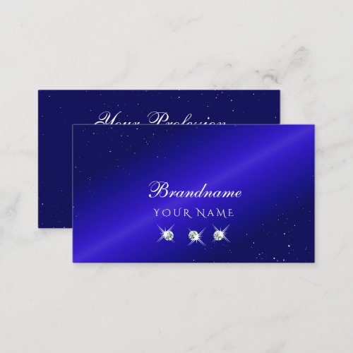 Shimmery Royal Blue Sparkling Diamonds Stylish Business Card