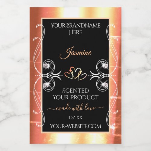 Shimmery Salmon Cream Product Labels Jewels Black