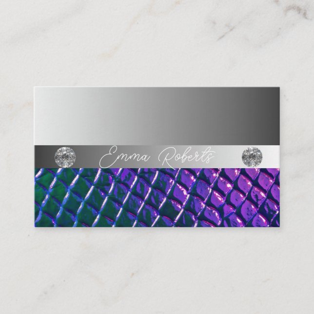 Shimmery Silver Sparkle Glitter Diamonds  Business Business Card (Front)
