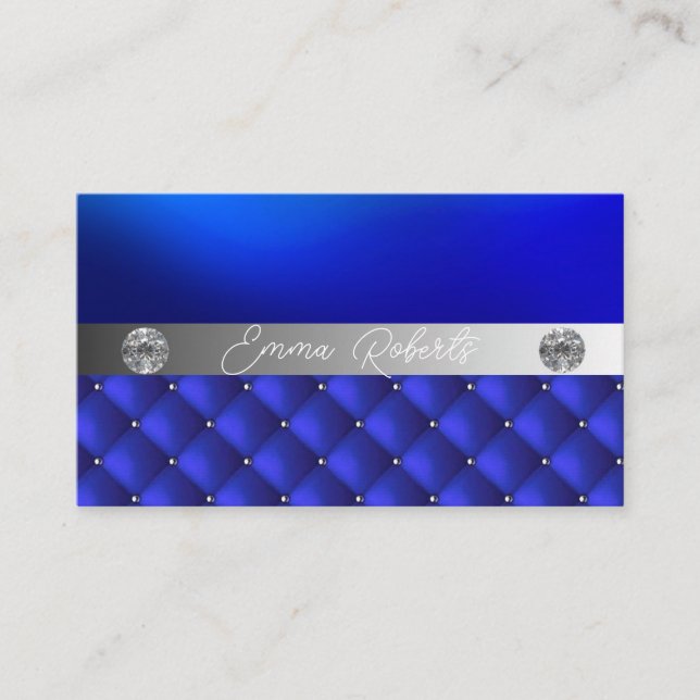Shimmery Silver Sparkle Glitter Diamonds Business  Card (Front)