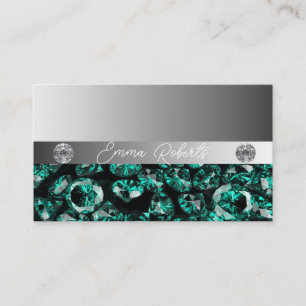 Shimmery Silver Sparkle Glitter Diamonds Business Card