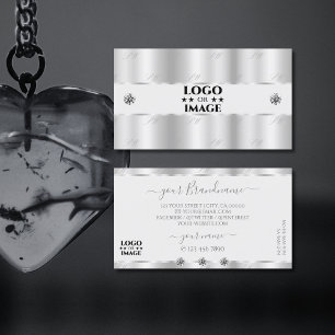 Shimmery Silver Sparkle Jewels with Logo Luxurious Business Card