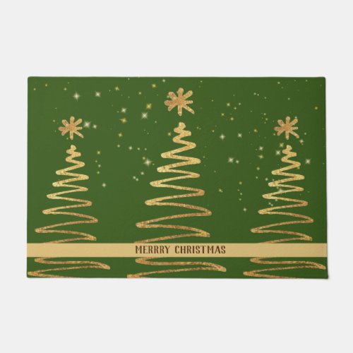 Shimmery sparkle elegant  Christmas feeling green  Doormat