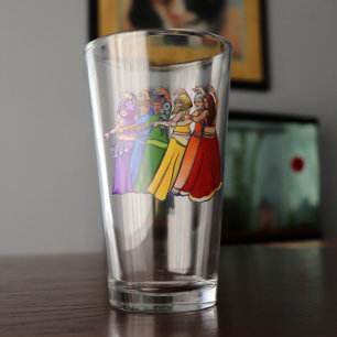 Shimmy til you drop Rainbow Belly Dancer Art Belly Glass