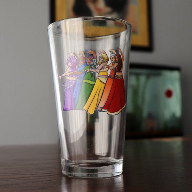 Shimmy til you drop Rainbow Belly Dancer Art Belly Glass (Creator Uploaded)