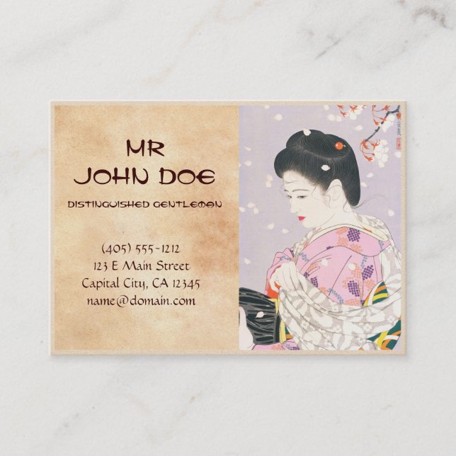 Shimura Tatsumi Five Figures of Modern Beauties Business Card (Front)
