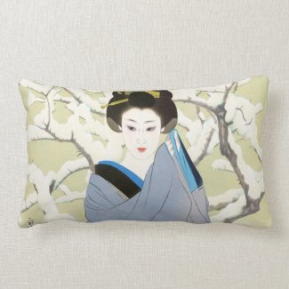 Shimura Tatsumi Two Subjects Japanese Women Snow Lumbar Pillow