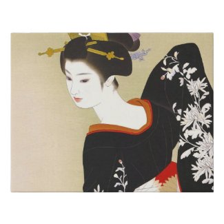 Shimura Tatsumi Two Subjects of Japanese Women art Faux Canvas Print