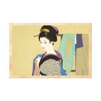 Shimura Tatsumi Two Subjects of Japanese Women Canvas Print