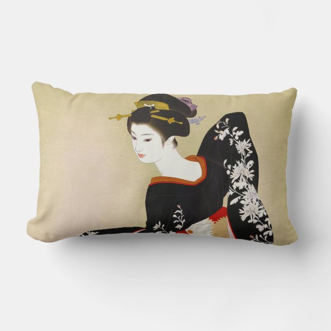 Shimura Tatsumi Two Subjects of Japanese Women Lumbar Pillow (Front)