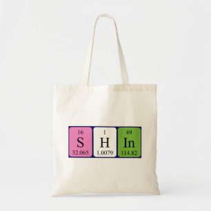 Shin periodic table name tote bag