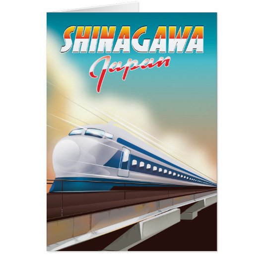 Shinagawa Japan travel poster. Cards (Front)