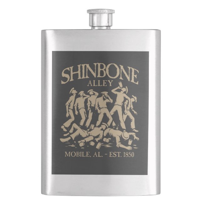 Shinbone Alley Classic Flask (Front)