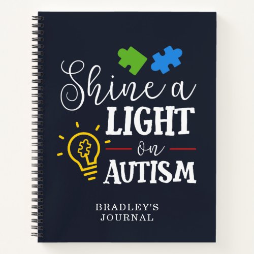 Shine A Light on Autism Awareness Personalized Notebook