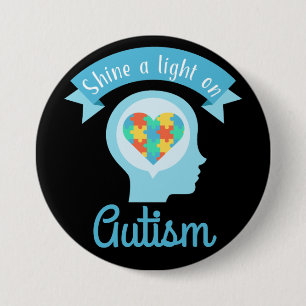 Shine a Light on Autism, Awareness Pinback Button