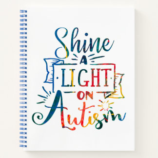 Shine a Light on Autism Awareness Rainbow  Notebook