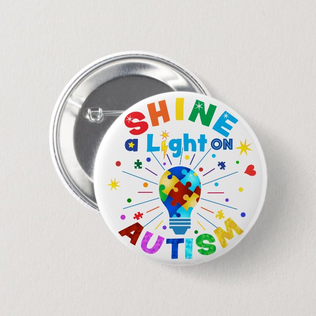 SHINE a Light on AUTISM Button (Front & Back)