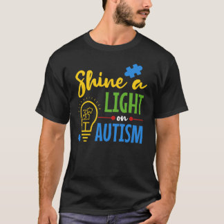 Shine A Light on Autism Dad Birthday T-Shirt