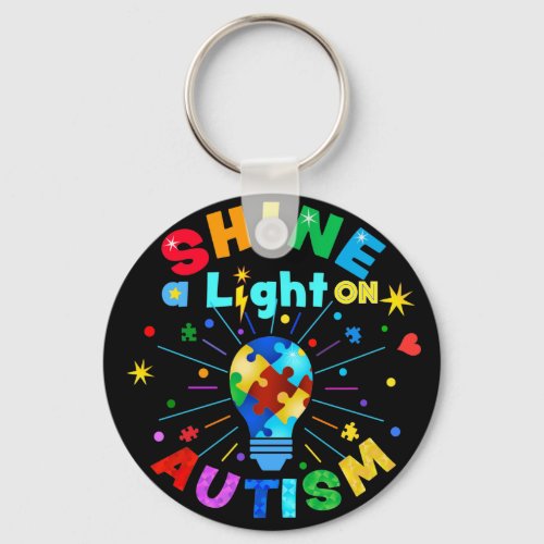 SHINE a Light on AUTISM Keychain