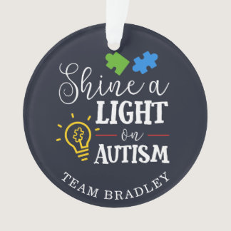 Shine A Light on Autism Matching Team Custom Ornament