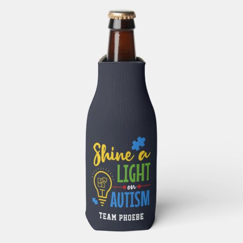 Shine A Light on Autism Matching Team Personalized Bottle Cooler