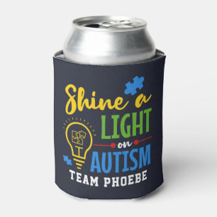 Shine A Light on Autism Matching Team Personalized Can Cooler