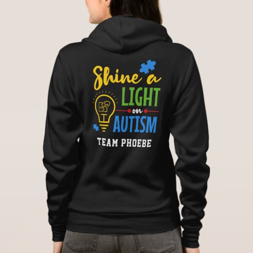 Shine A Light on Autism Matching Team Personalized Hoodie