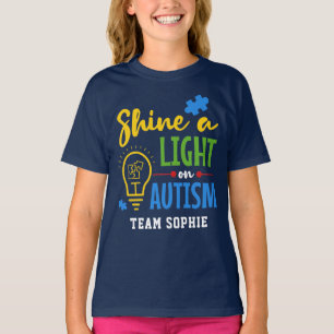 Shine A Light on Autism Personalized Team T-Shirt