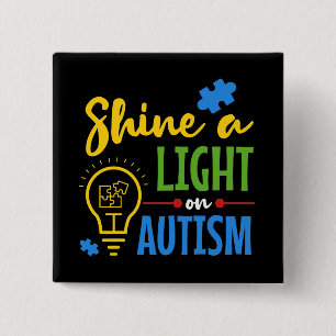 Shine A Light on Autism Puzzle Modern Button